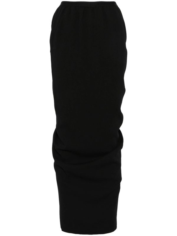 RICK OWENS - Women Wool Pillar Long Skirt Hot on Sale