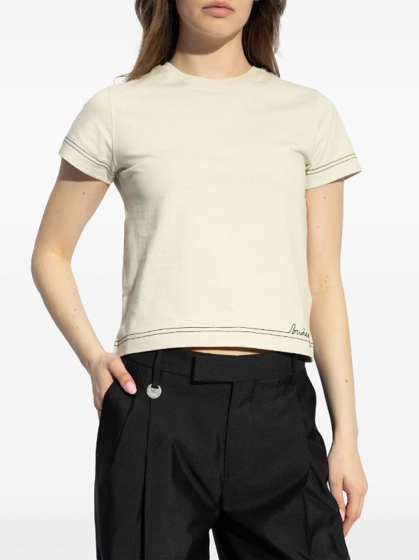 BURBERRY - Women Embroidered Cotton T-shirt Online now