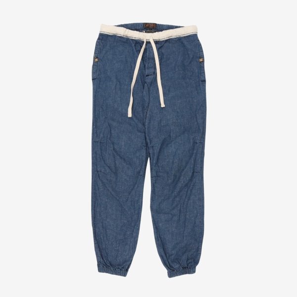 Cuffed Denim Trousers Hot on Sale