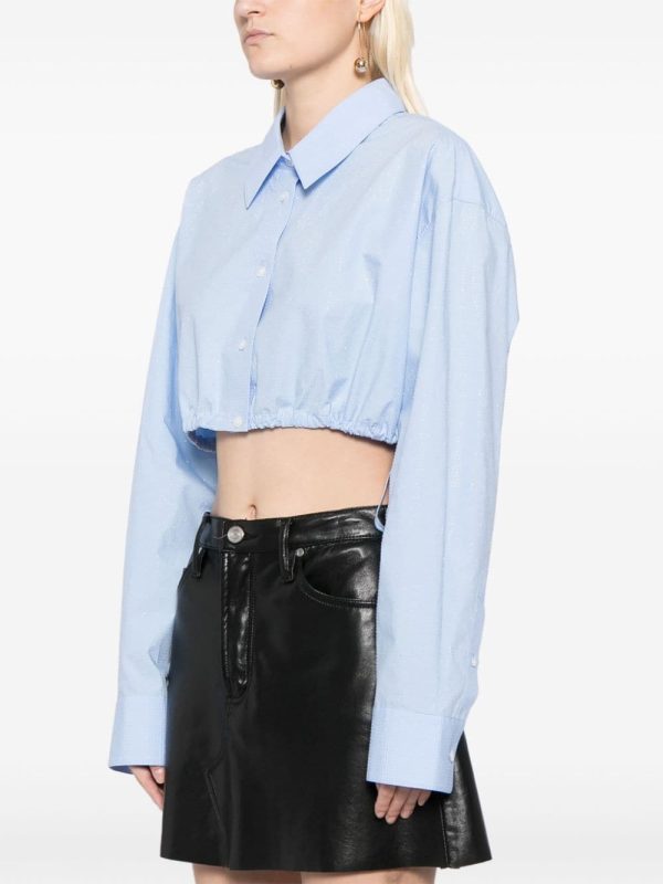 ALEXANDER WANG - Women Hotfix Drawstring Cropped Buttondown Online