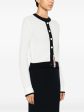 THOM BROWNE - Women Pointelle Tuck Stitch Crewneck Cardigan In Cotton Cheap