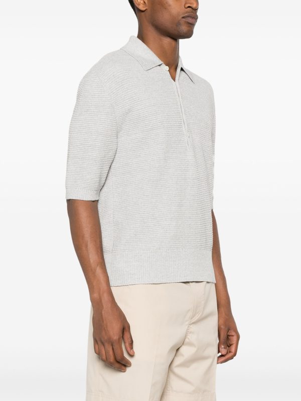 THOM BROWNE - Men Textured Stitch Polo Tee Hot on Sale