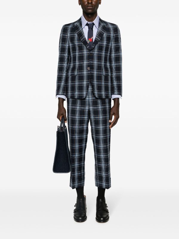 THOM BROWNE - Men Unstructured Straight Fit SB S C In Wool Linen Suiting For Sale