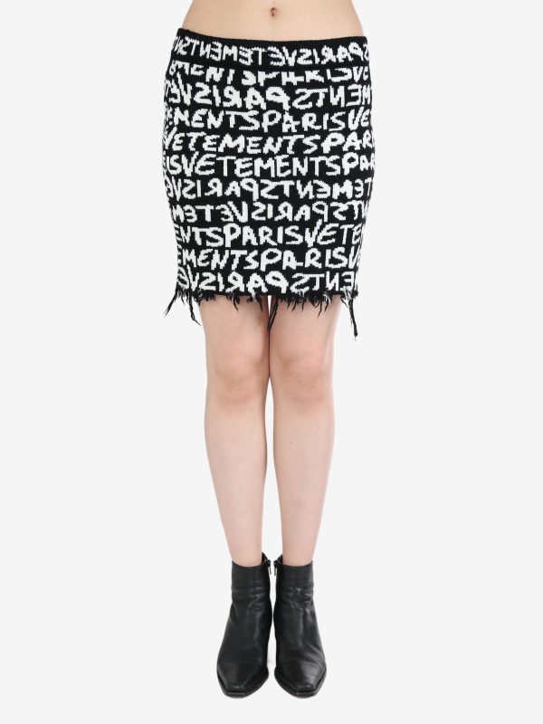 VETEMENTS - Unisex Paris Monogram Mini Skirt on Sale