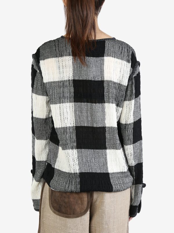 COMMUNS - Unisex Patterned Plaid Knitted Sweater For Discount