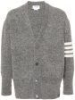 THOM BROWNE - Men Jersey Stitch Exaggerated Fit V Neck Cardigan For Cheap