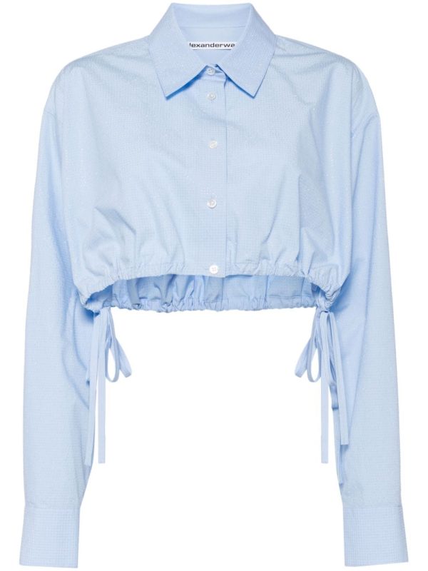 ALEXANDER WANG - Women Hotfix Drawstring Cropped Buttondown Online