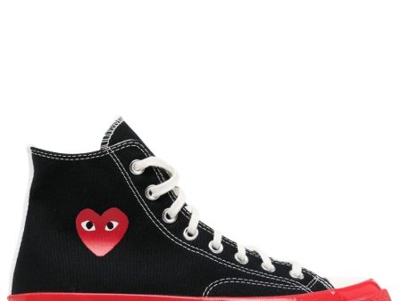 COMME DES GARCONS PLAY X CONVERSE - Red Sole High Top Sneakers Hot on Sale