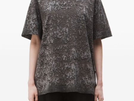 ALEXANDER WANG - Unisex Embossed Logo With Splatter Wash Tee Discount