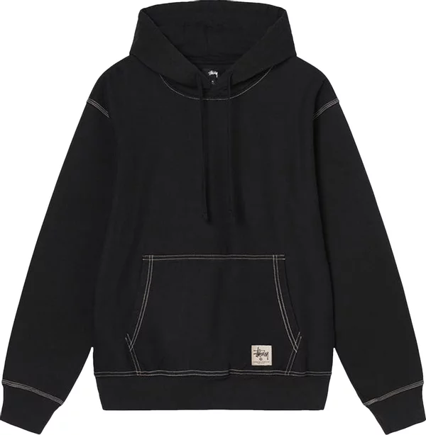 STUSSY - Men Contrast Stitch Label Hoodie Online Sale