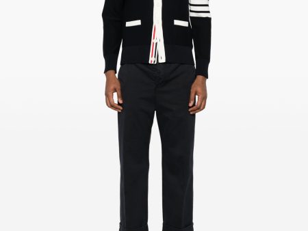 THOM BROWNE - Men Hector Reversed Jersey Intarsia Cardigan Hot on Sale