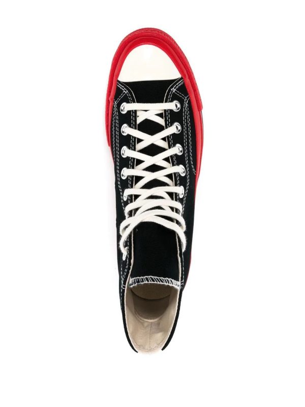 COMME DES GARCONS PLAY X CONVERSE - Red Sole High Top Sneakers Hot on Sale