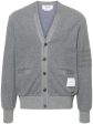 THOM BROWNE - Men Textured Cotton V Neck Cardigan Online now