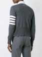 THOM BROWNE - Men Classic V Neck Cardigan With White 4 Bar Stripe In Cashmere For Sale