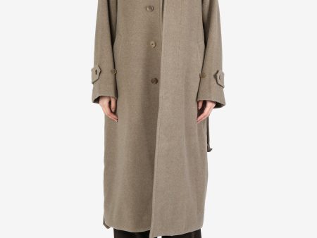 AURALEE - Women Super Fine Wool Mosser Soutien Collar Coat Hot on Sale