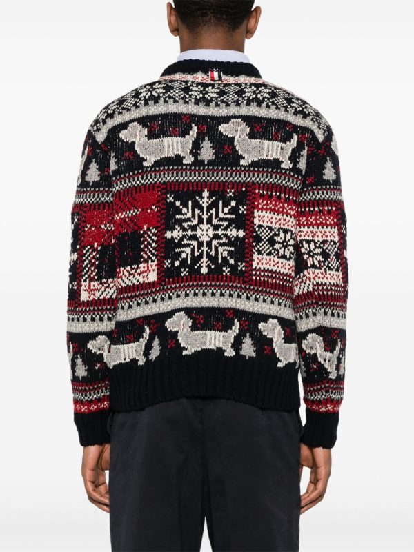 THOM BROWNE - Men Relaxed Fit Crew Neck Pullover Fashion