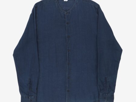 Collarless Denim Shirt Online