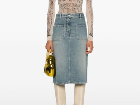 COURRÈGES - Women 2-Pocket Denim Skirt For Cheap