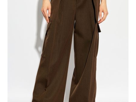 BURBERRY - Women High Waisted Cargo Wide Leg Trousers Discount