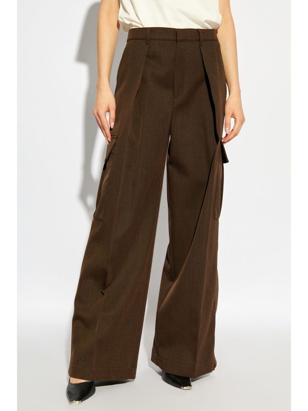 BURBERRY - Women High Waisted Cargo Wide Leg Trousers Discount