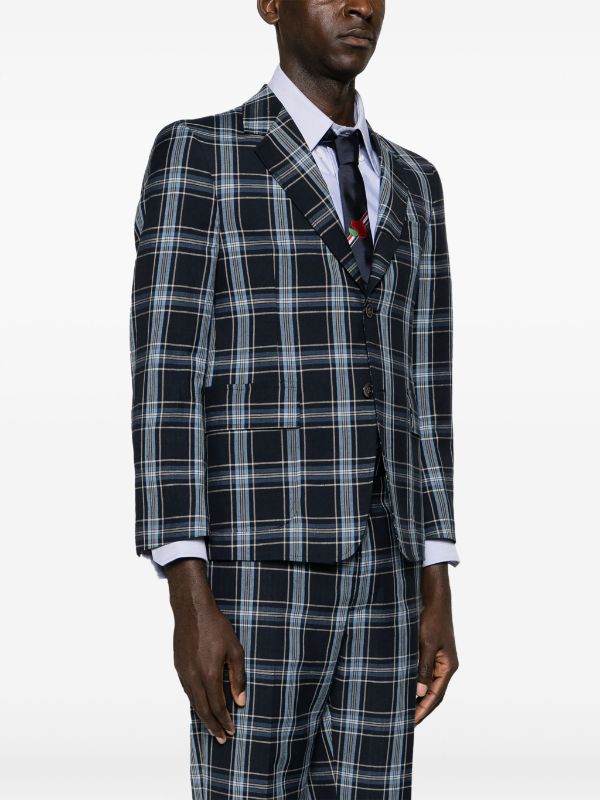 THOM BROWNE - Men Unstructured Straight Fit SB S C In Wool Linen Suiting For Sale