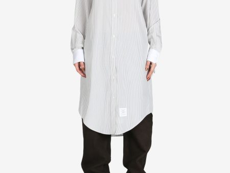 THOM BROWNE - Women Knee Length Easy Fit Point Collar Shirtdress For Cheap